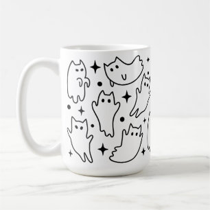 Caneca De Café Ghost Cat Dia de as Bruxas engraçado Para Gatos Lo