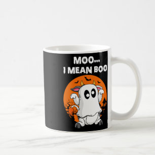 Caneca De Café Ghost Cow Moo Quero Dizer Boo Halloween Engraçado