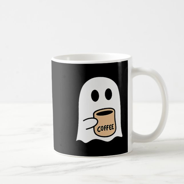 Caneca De Café Ghost Drinking Coffee Funny Halloween Costume Coff (Direita)