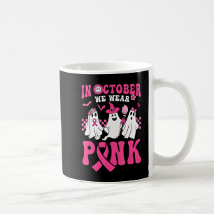 Caneca De Café Ghost Hallo, Guerreiro do Cancer de Mama Rosa Vist