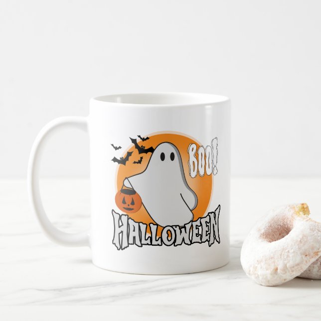 Caneca De Café Ghost Halloween Boo Mug (Com Donut)