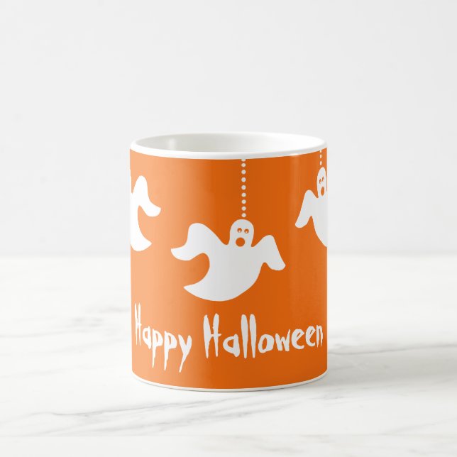 Caneca De Café Ghost Halloween Mug, Laranja (Centro)