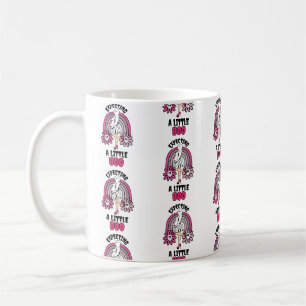 Caneca De Café Ghost Pink Grávida Esperando um pouco de Boo