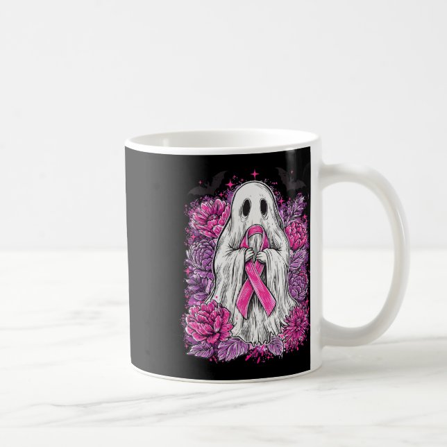 Caneca De Café Ghost Ribbon Breve Cancer Sensibilização Halloween (Direita)
