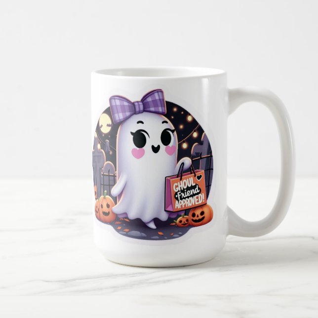 Caneca De Café Ghoul, amigo Ghoul, aprovado no dia das bruxas (Direita)