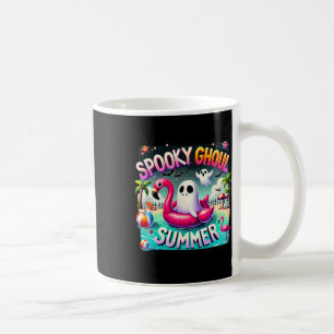 Caneca De Café Ghoul Summer Cute Ghost Flamingo Hello Summ