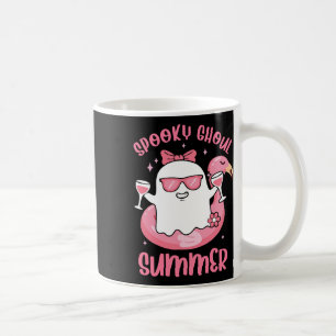 Caneca De Café Ghoul Summer Cute Ghost Flamingo Summer Vib