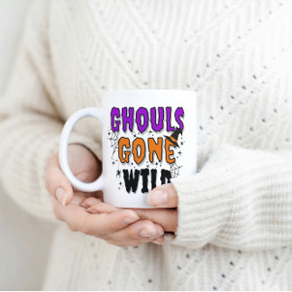 Caneca De Café Ghouls Ficou Selvagem Moderna Halloween Mug