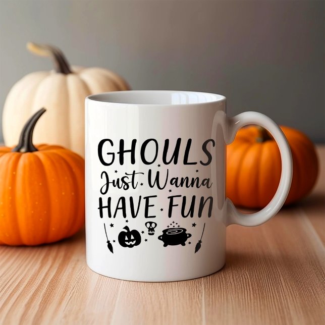 Caneca De Café Ghouls Só Quer Se Divertir (Criador carregado)