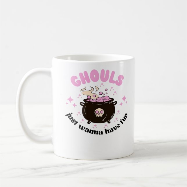 Caneca De Café Ghouts Só Quer Divertir-Se No Dia das Bruxas (Esquerda)