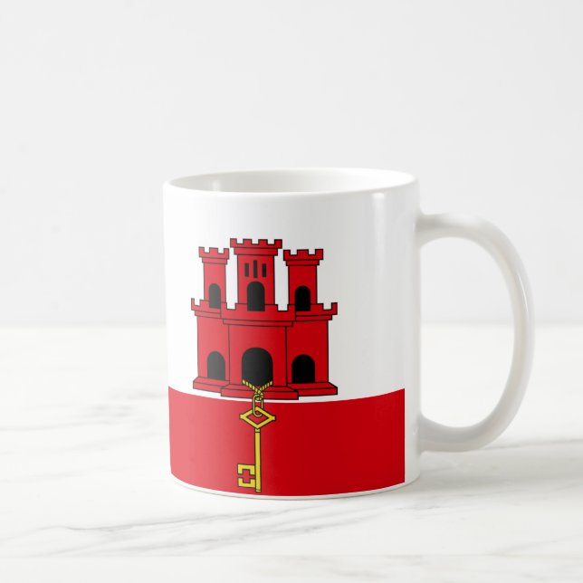 Caneca De Café Gibraltar Flag Cerâmica Mug (Direita)