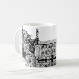 Caneca De Café Gibson Mill Hebden Bridge - Vintage Charcoal Style