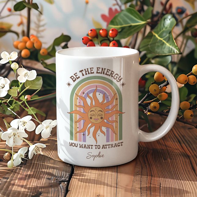 Caneca De Café Gift Boho Personalizado Seja A Inspiração Energéti (Criador carregado)