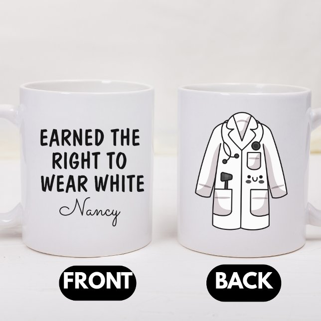 Caneca De Café Gift For New Doctor, Personalized White Coat  (Criador carregado)