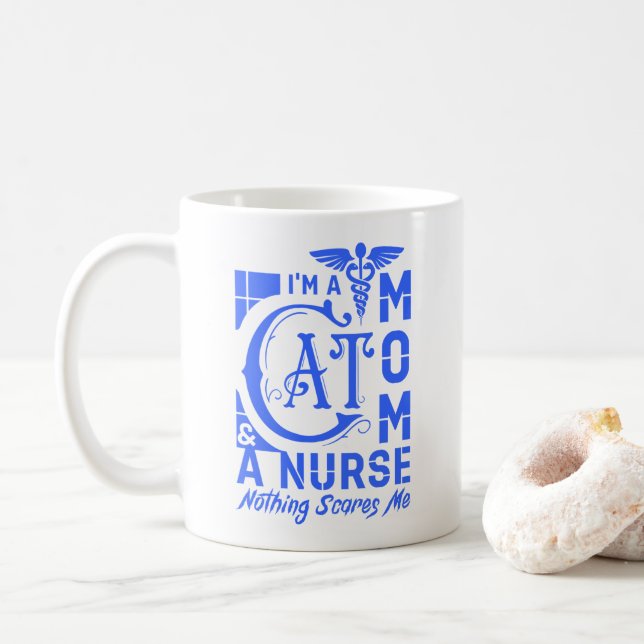 Caneca De Café Gifts for Nurse Cat Mom (Com Donut)