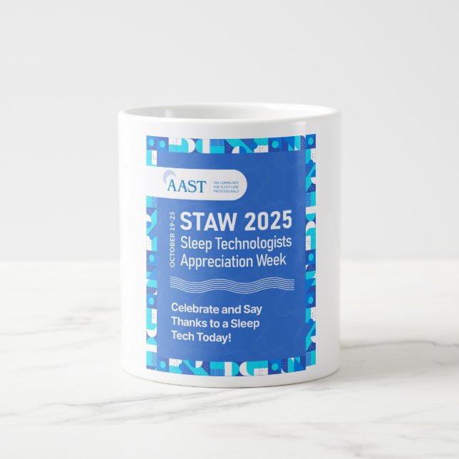 Caneca de café gigante AAST 2025 STAW (Frente)