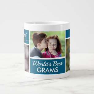 Caneca de Café Gigante Colagem de Fotos da Melhor