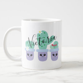 Caneca de café gigante com nome fofo de cacto enva
