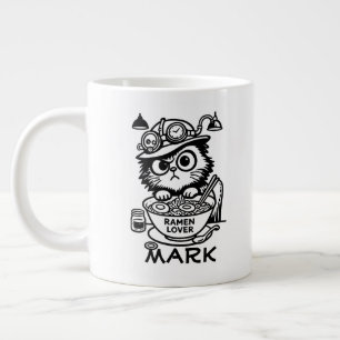 Caneca de café gigante engraçada de gato Steampunk
