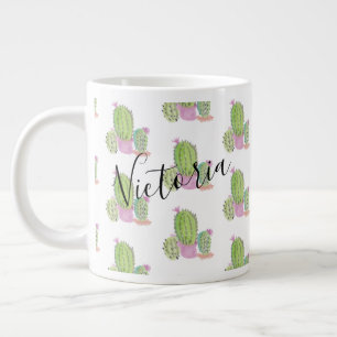 Caneca de Café Gigante Nome Padrão de Cacto em Aqu