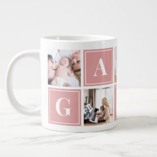 Caneca de Café Gigante Personalizada Colagem de Fo