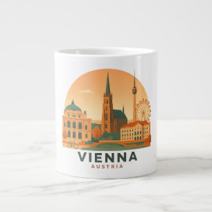 Caneca de Café Gigante Vintage Viena Áustria – Ret