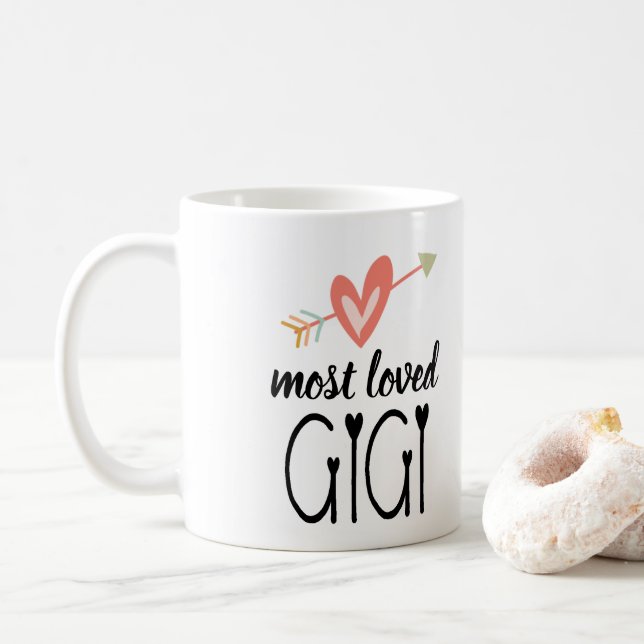 Caneca De Café Gigi Coração Mais Amado (Com Donut)
