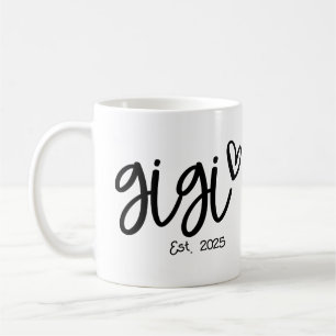 Caneca De Café GiGi Estabeleceu 2025, Primeira Vez Vovó