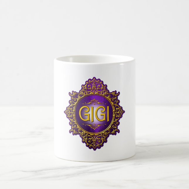 Caneca De Café GIGI Real Roxo e Dourado (Centro)