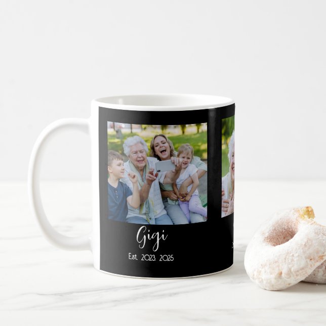 Caneca De Café Gigi Script Estabelecido Preto 3 Foto (Com Donut)