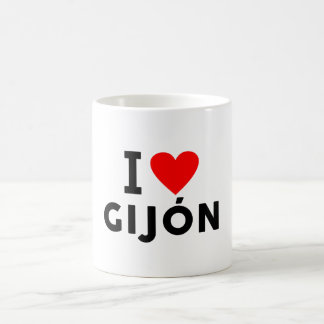 Caneca De Café Gijon Spain love city heart like travel
