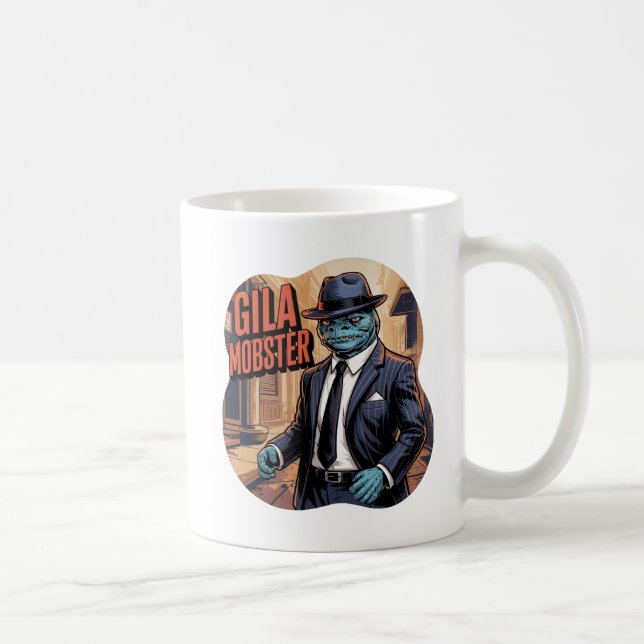 Caneca De Café Gila Mobster Ilustração Combo Criatura Funny (Direita)