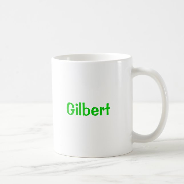 Caneca De Café Gilbert Name Mug Green Text (Direita)