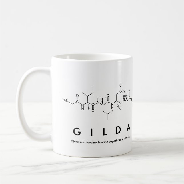 Caneca De Café Gilda peptide nome mug (Esquerda)