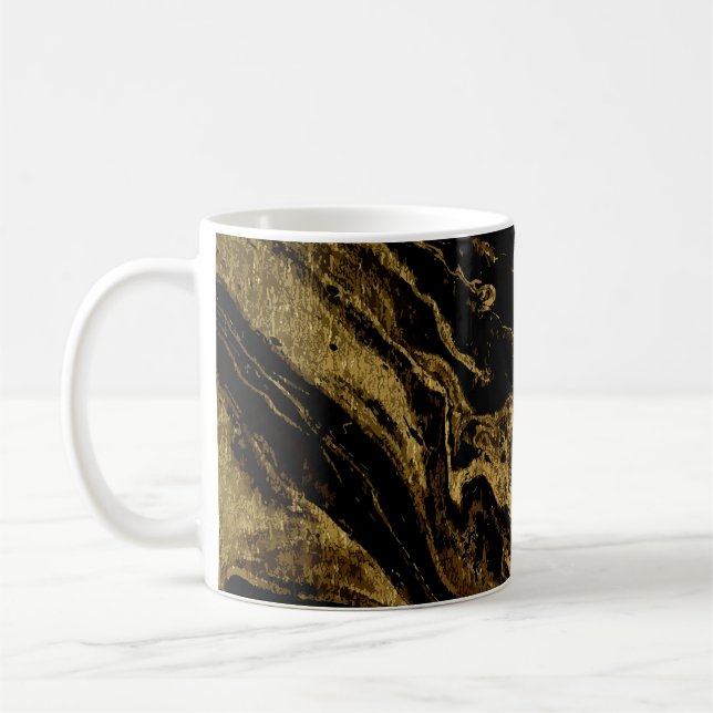 Caneca De Café Gilded Elegance: A Esplêndida Magia de Marbling (Esquerda)