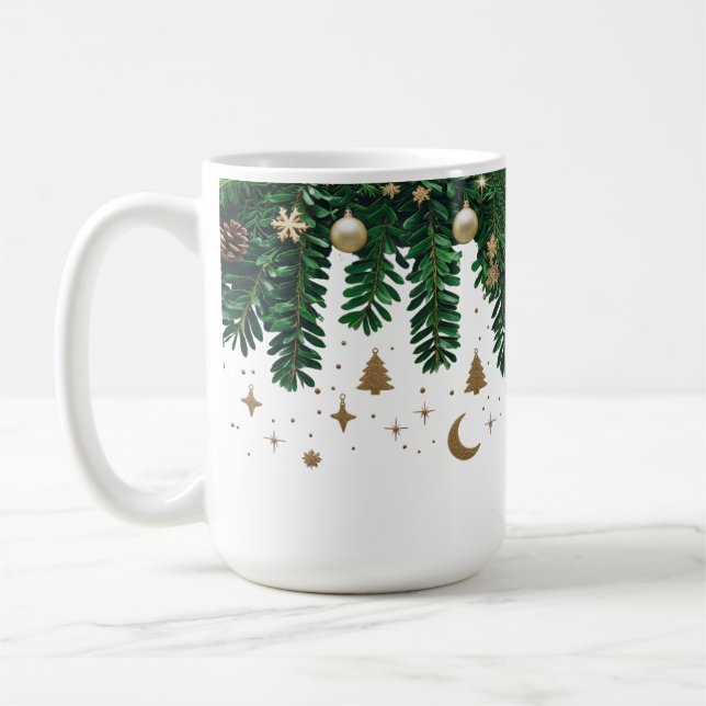 Caneca De Café Gilded Winter Foliage Combo Mug - Premium Green (Esquerda)