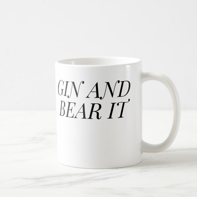 Caneca De Café Gin and Bear It Funny | Gin Lover Gift (Direita)