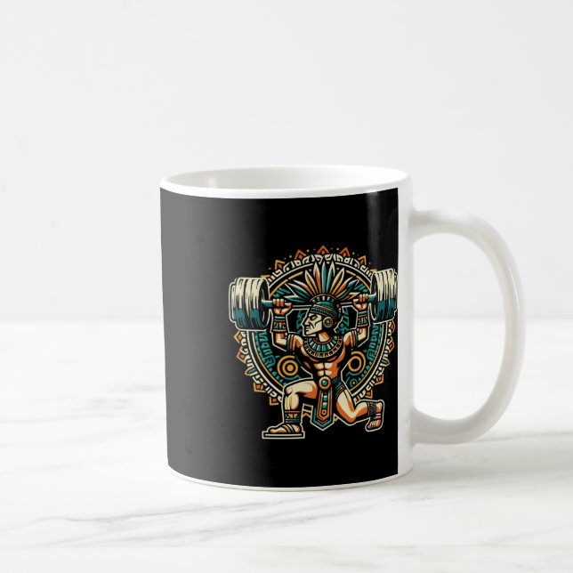 Caneca De Café Ginásio de Guerreiro Asteca Levantamento de Peso M (Direita)