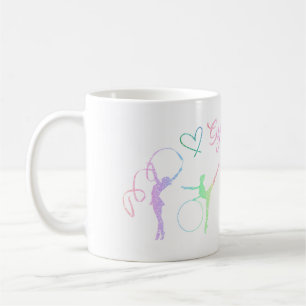 Caneca De Café Ginástica Rítmica Arco-Íris Brilhante Duas Vezes C