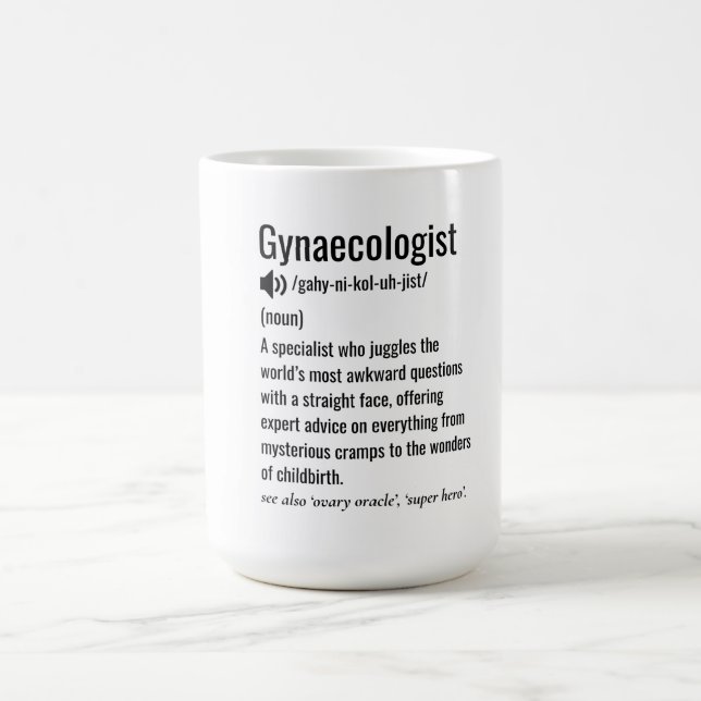 Caneca De Café Ginecologista Engraçado Definição Gynacologista (Centro)