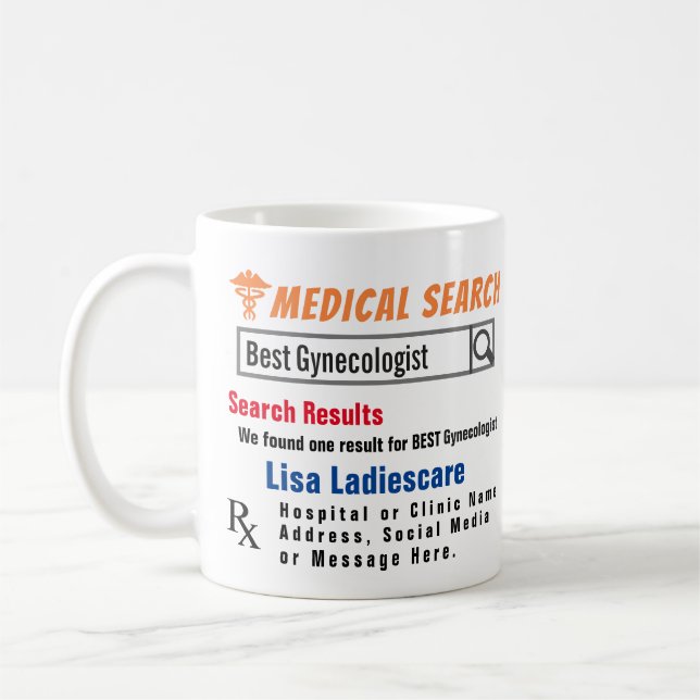Caneca De Café Ginecologista Funny Search Gift Mug (Esquerda)