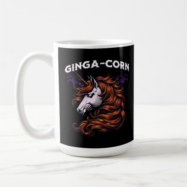 Caneca De Café Ginga-Corn Funny Ginger Unicorn Design (Esquerda)