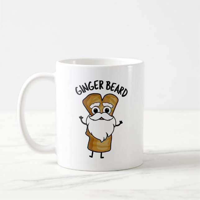 Caneca De Café Ginger Beard Funny Gingerbird Comida Pun (Esquerda)