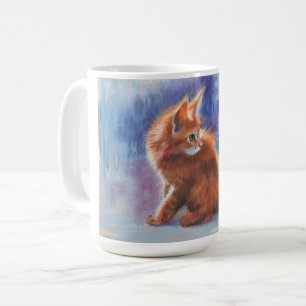 Caneca De Café Ginger Kitten na Luz Pastel