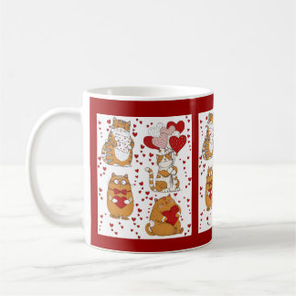 Caneca De Café Ginger orange cat Valentine 