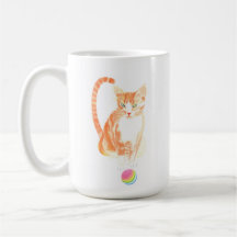 Ginger Tabby E Bola De Café