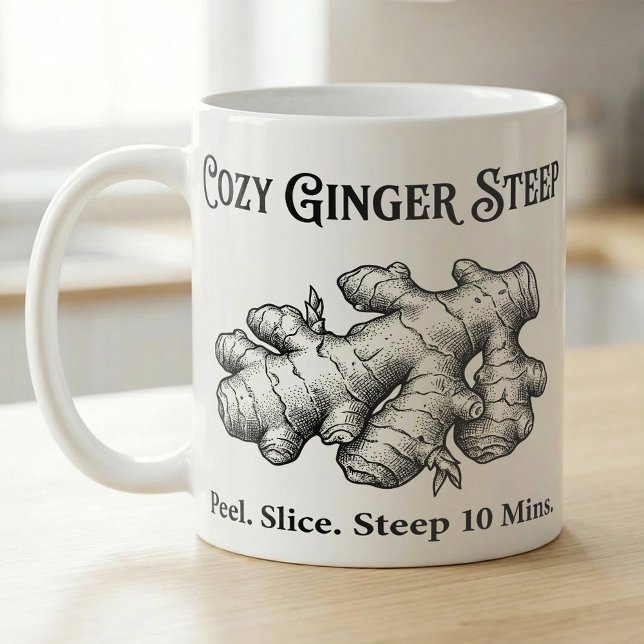 Caneca De Café Ginger Tea Steep Guide  (Criador carregado)