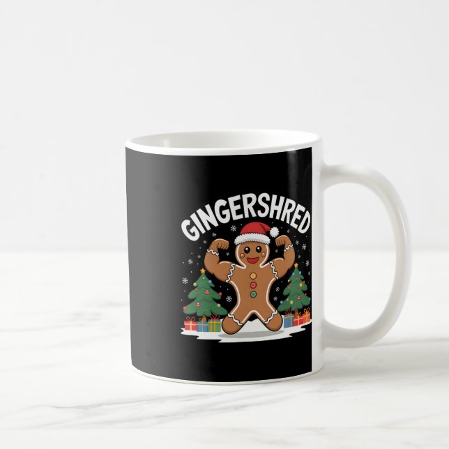 Caneca De Café Gingerbird Man Gingershred Funny Gym Workout Chri (Direita)