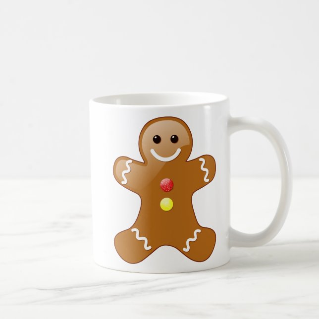 Caneca De Café Gingerbird Man with Candy Button (Direita)