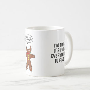 Caneca De Café Gingerbread Engraçado Está tudo bem Feriado